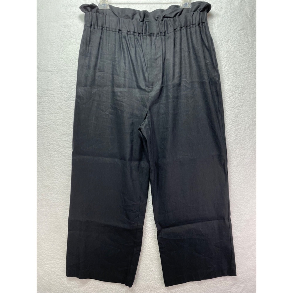 Gianni Bini Womens size XL Black Paper Bag Elastic Waist Pant NWT
